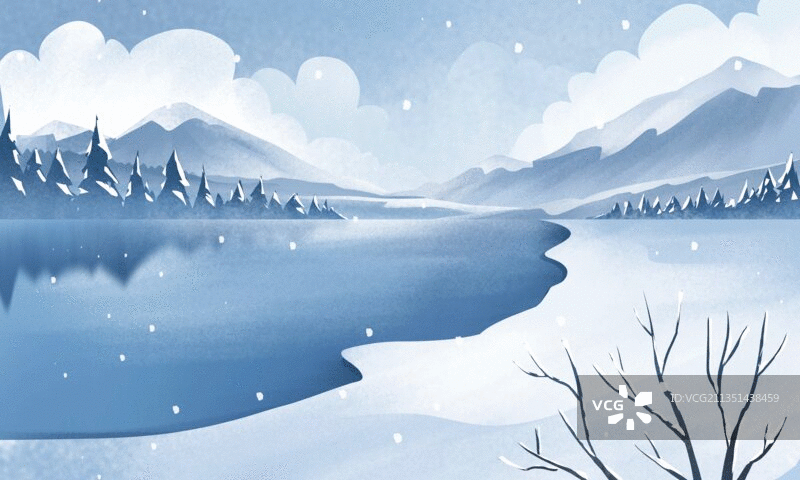 寒冷的冬天户外风景图片素材