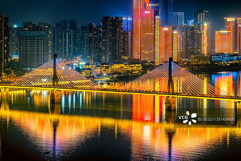 长沙湘江夜景图片素材