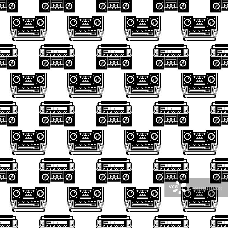 录音机无缝图案图片素材