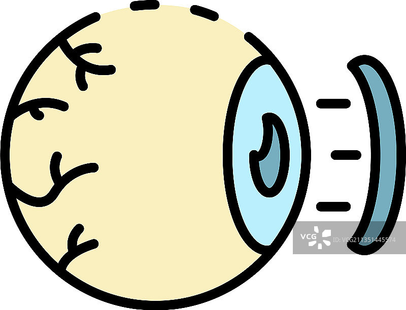 疲惫的眼球彩色轮廓图标图片素材