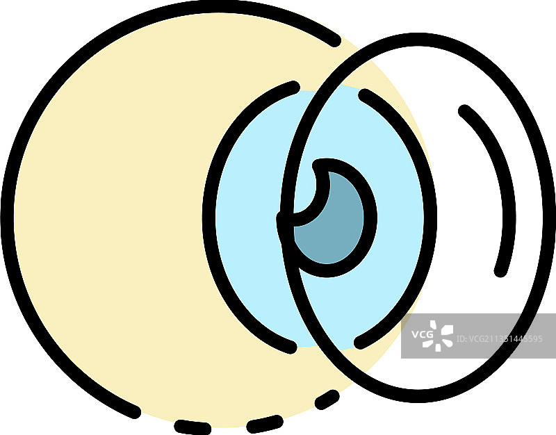 彩色隐形眼镜轮廓图标图片素材