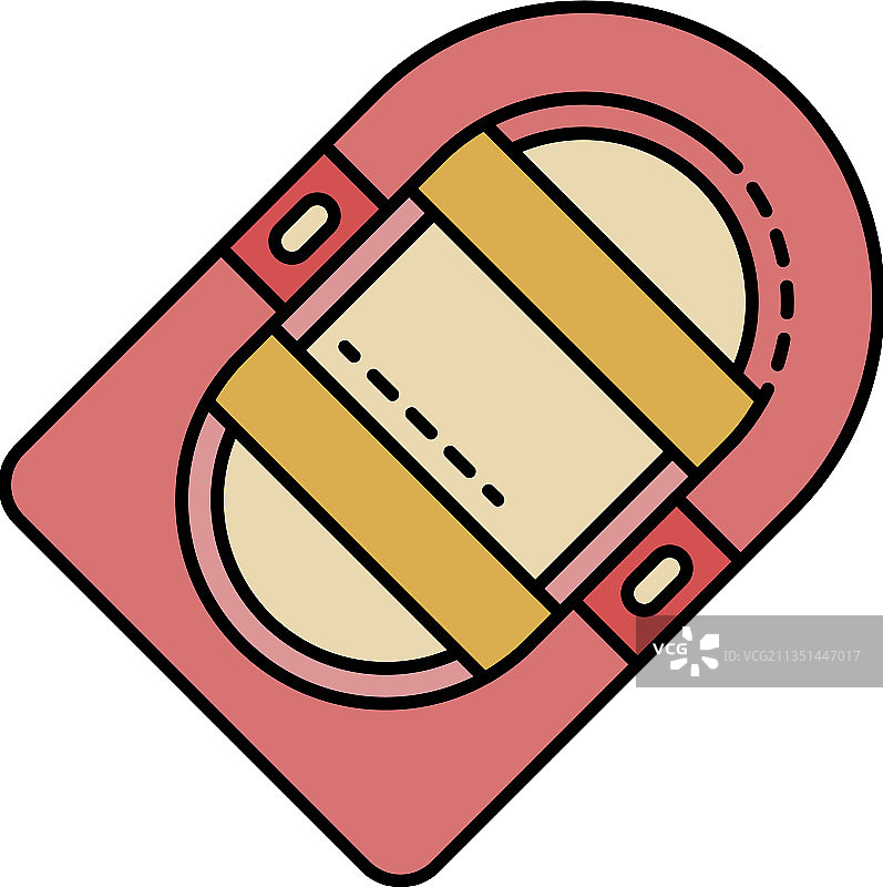 彩色轮廓充气船图标图片素材