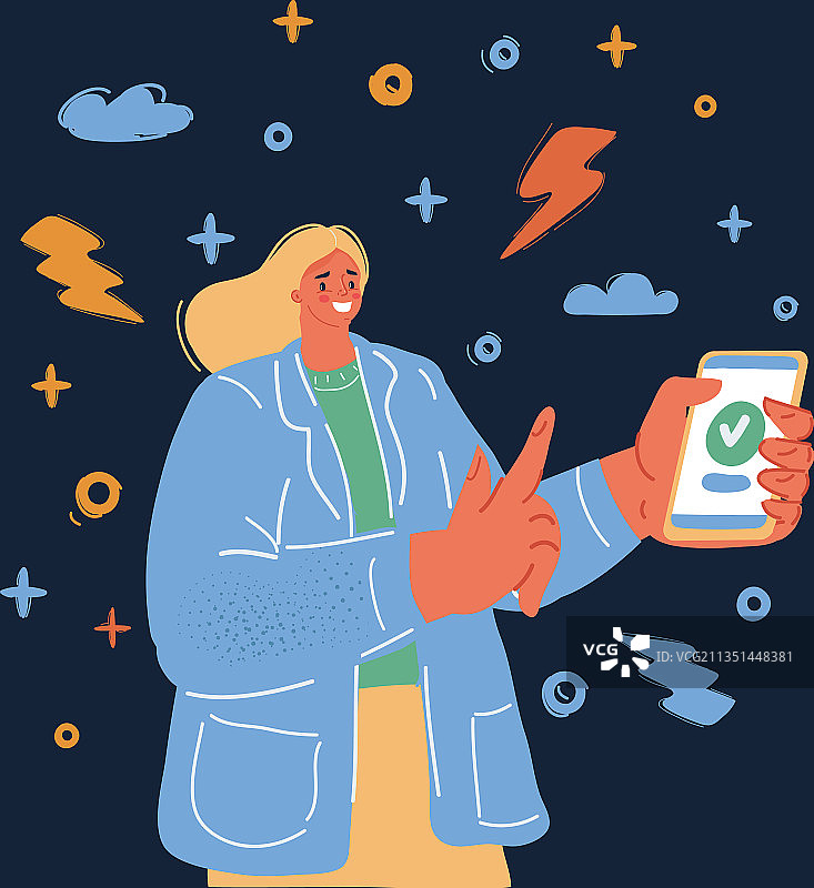 女人拿着智能手机图片素材