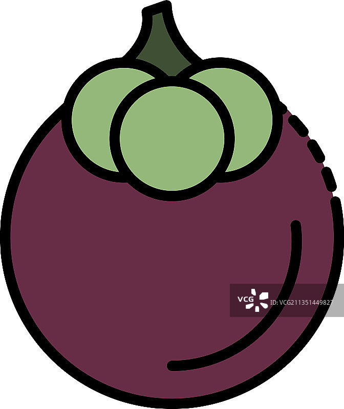 美味山竹图标（彩色轮廓）图片素材