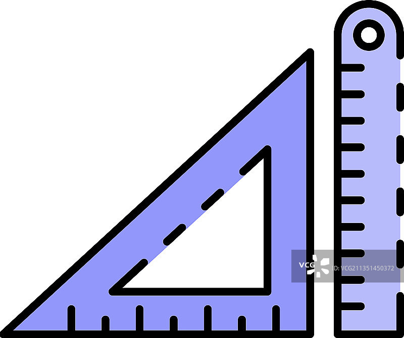 建筑比例尺彩色轮廓图标图片素材
