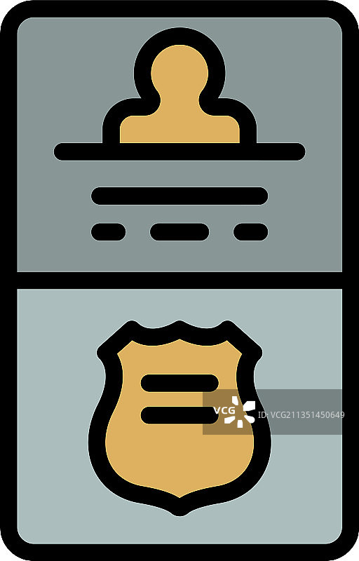 彩色警察证件图标图片素材