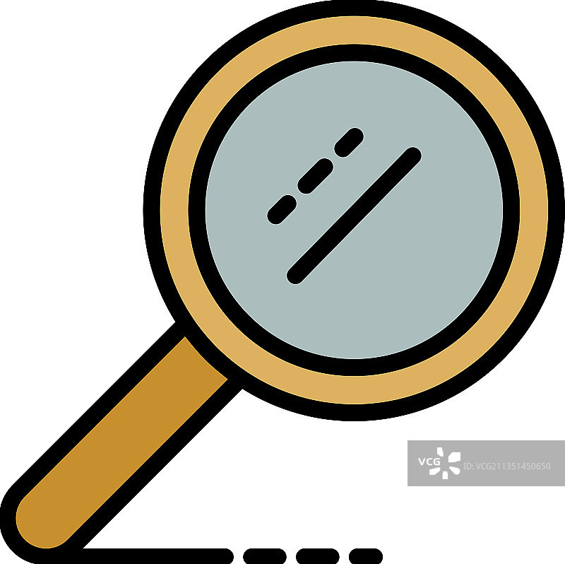 彩色放大镜图标轮廓图片素材