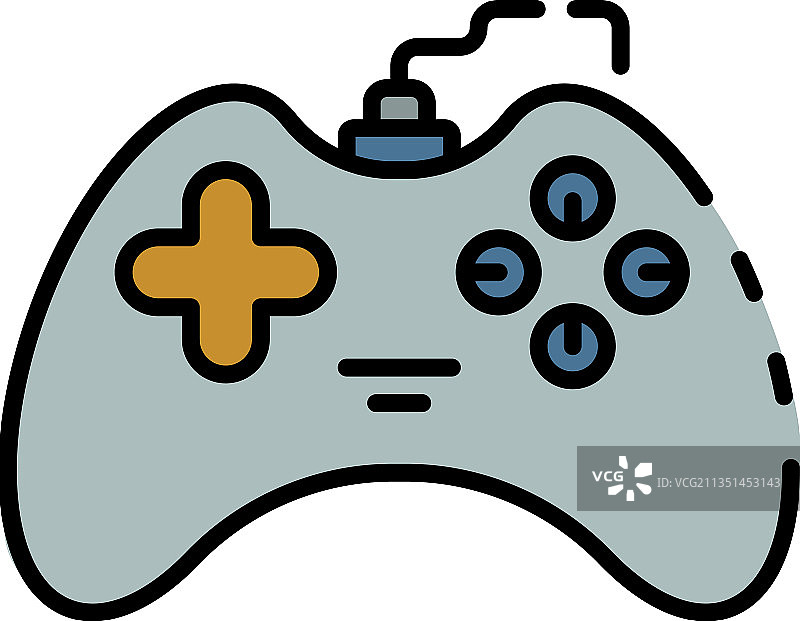 操纵杆设备彩色轮廓图标图片素材