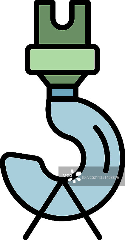 吊钩起重机彩色轮廓图标图片素材