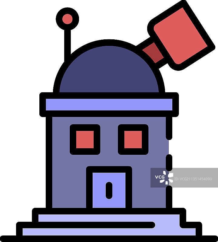 彩色望远镜天文台图标轮廓图片素材