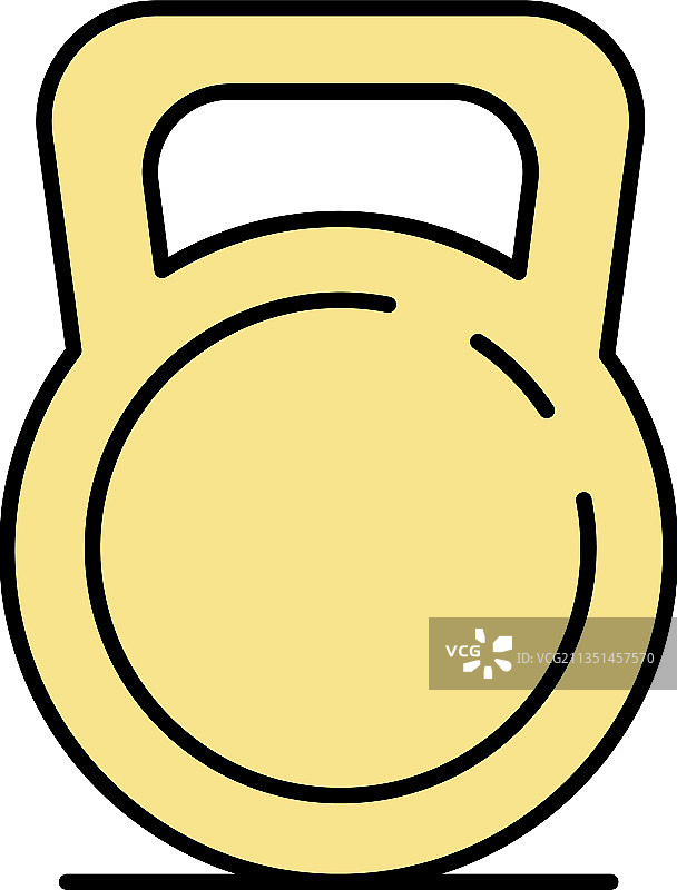 彩色轮廓壶铃图标图片素材