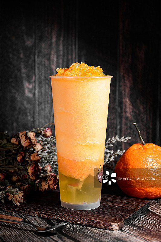 饮品 奶茶 橘子图片素材