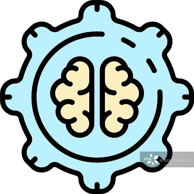AI大脑齿轮科技彩色图标图片素材