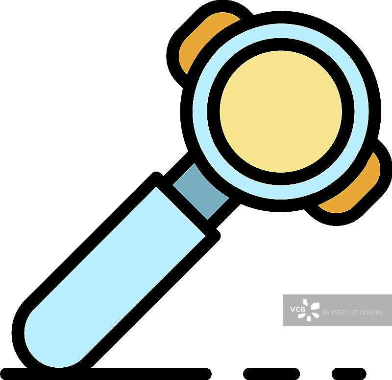 咖啡制作工具轮廓彩色图标图片素材