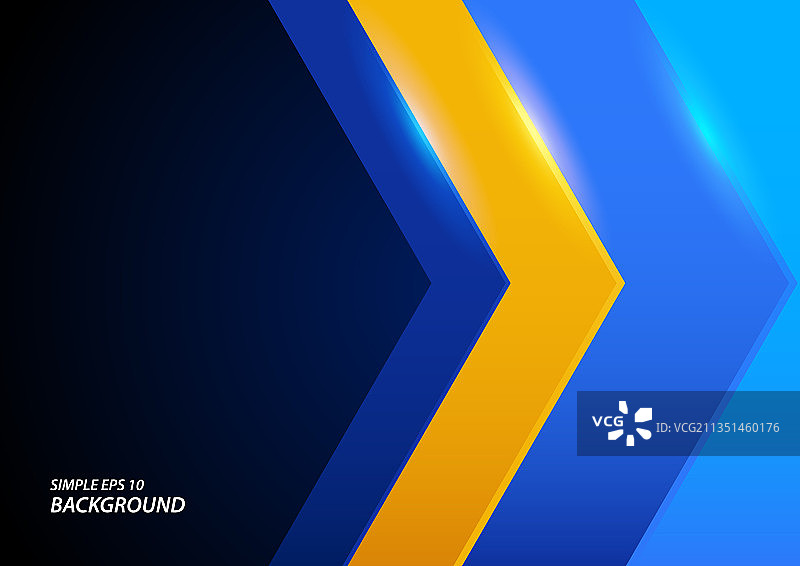 蓝黄色箭头图片素材