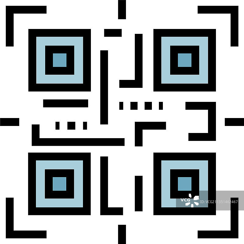 彩色轮廓二维码识别图标图片素材