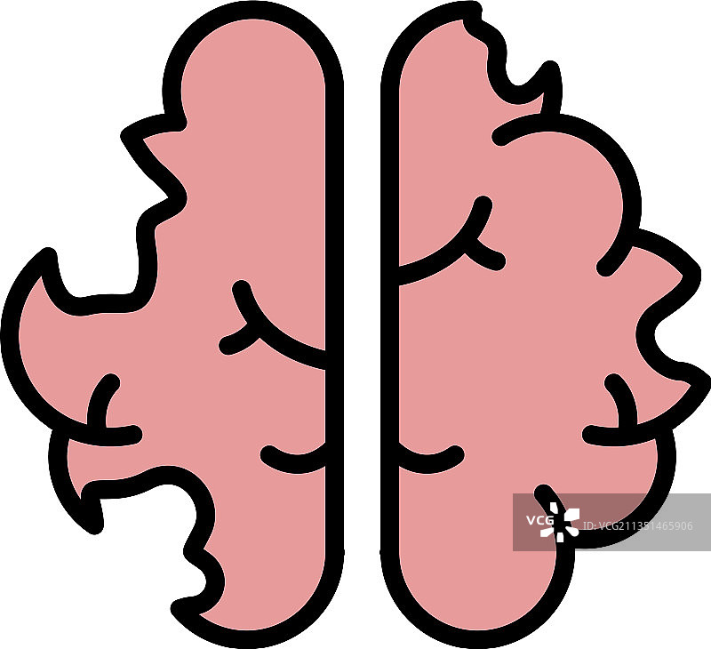 疾病脑部彩色轮廓图标图片素材