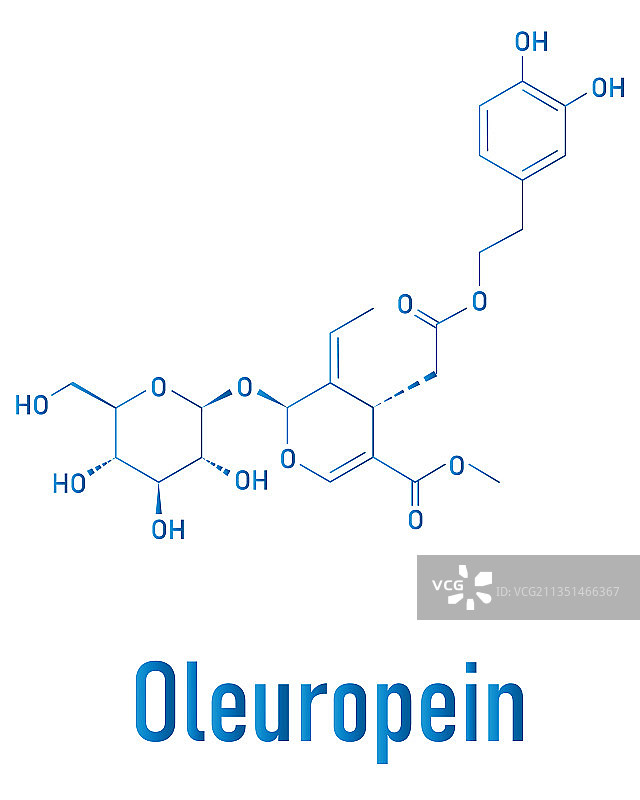 橄榄苦苷分子骨架式图片素材