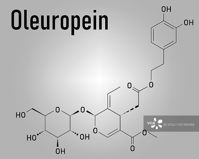 橄榄苦苷分子骨架式图片素材
