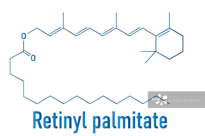 视黄醇棕榈酸酯分子骨架式图片素材