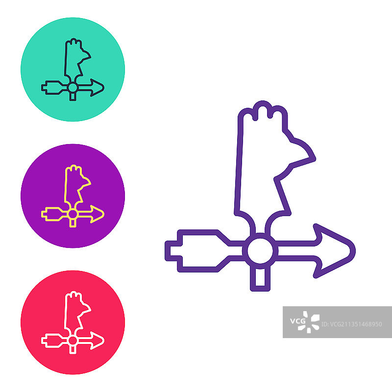 风向标公鸡图标线条图片素材
