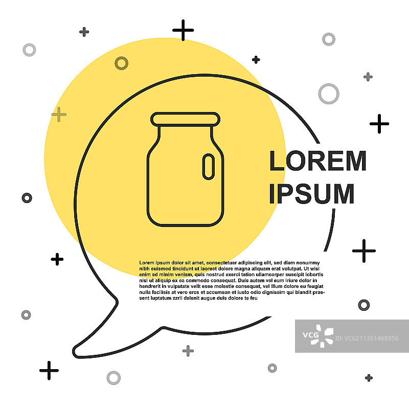黑色线条带螺旋盖的玻璃罐子图标图片素材