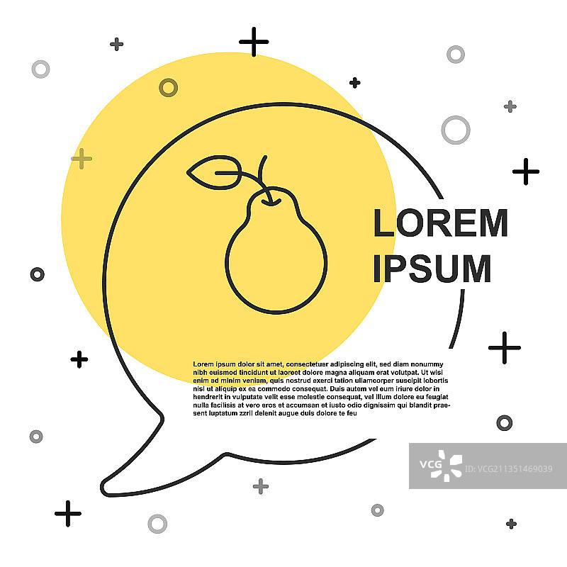 白色背景上的黑色线条梨图标图片素材