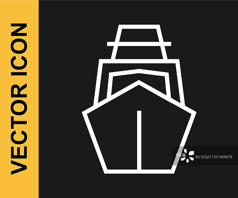 白色线条游艇帆船图标图片素材