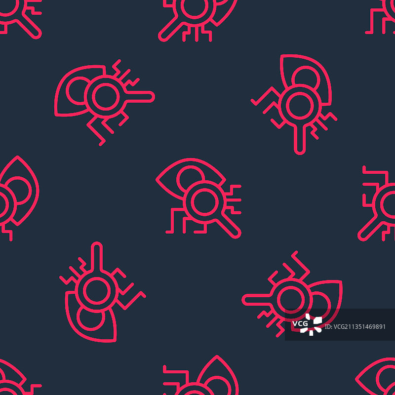 眼睛扫描红色线条无缝隔离图案图片素材