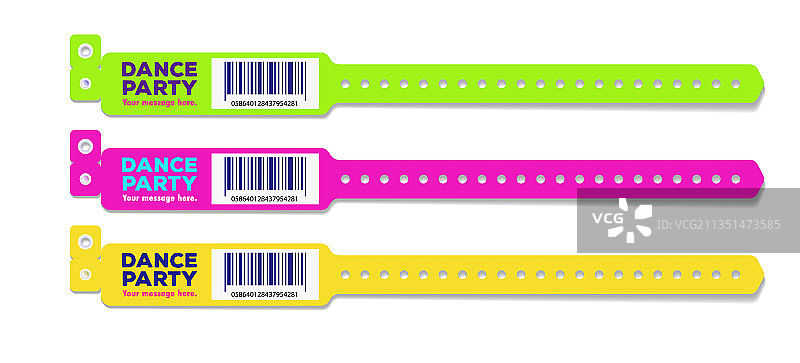 不同颜色的手链舞会活动通行证图片素材