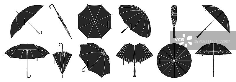 黑色孤立雨伞图标图片素材