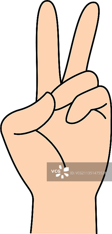 手势胜利手势类型图片素材