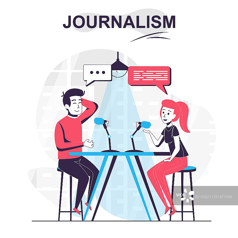 新闻业卡通概念图片素材