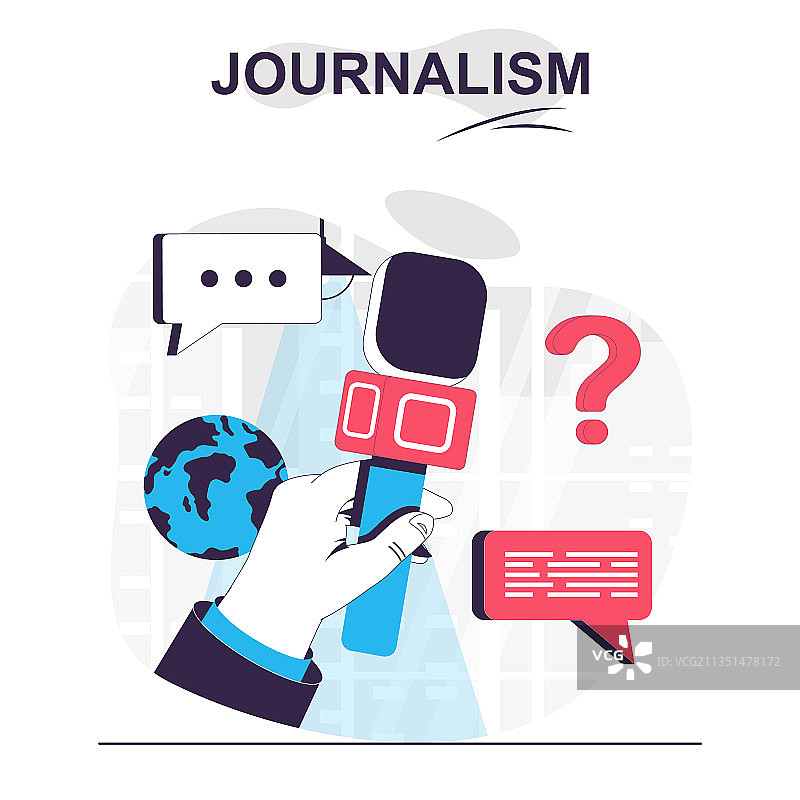 新闻业卡通概念图片素材