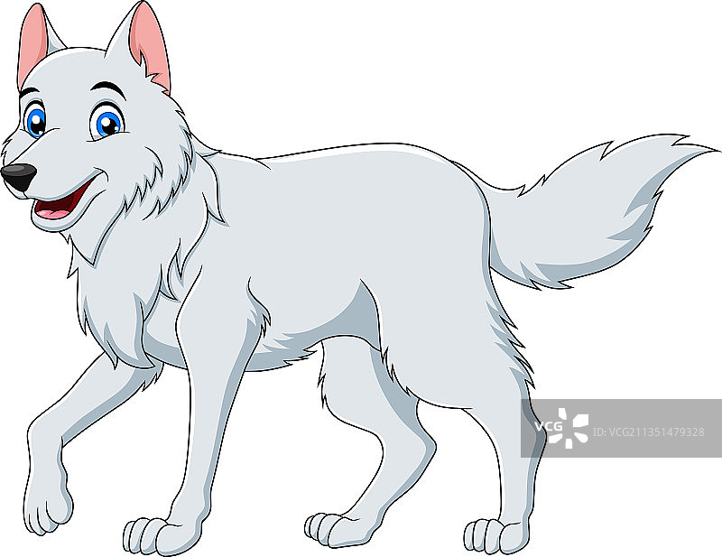 可爱的北极狼卡通图片素材