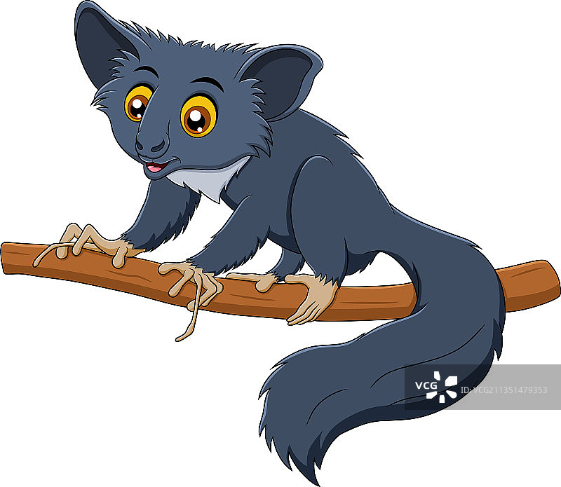 可爱指猴马达加斯加动物卡通插画图片素材