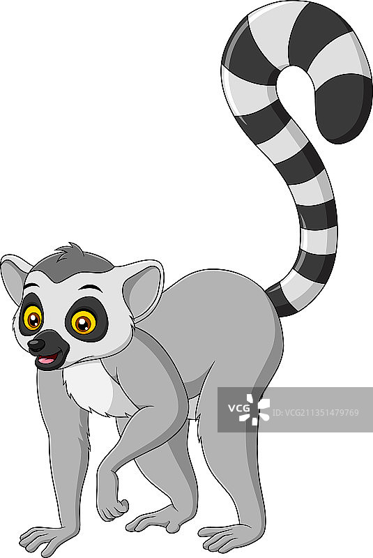 可爱的狐猴卡通图片素材