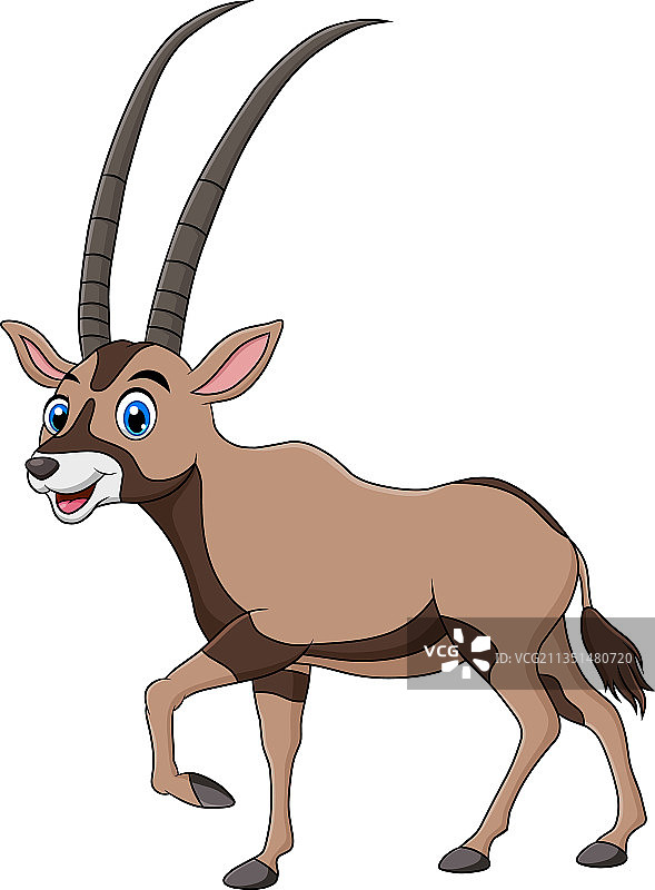 可爱的卡通动物羚羊图片素材