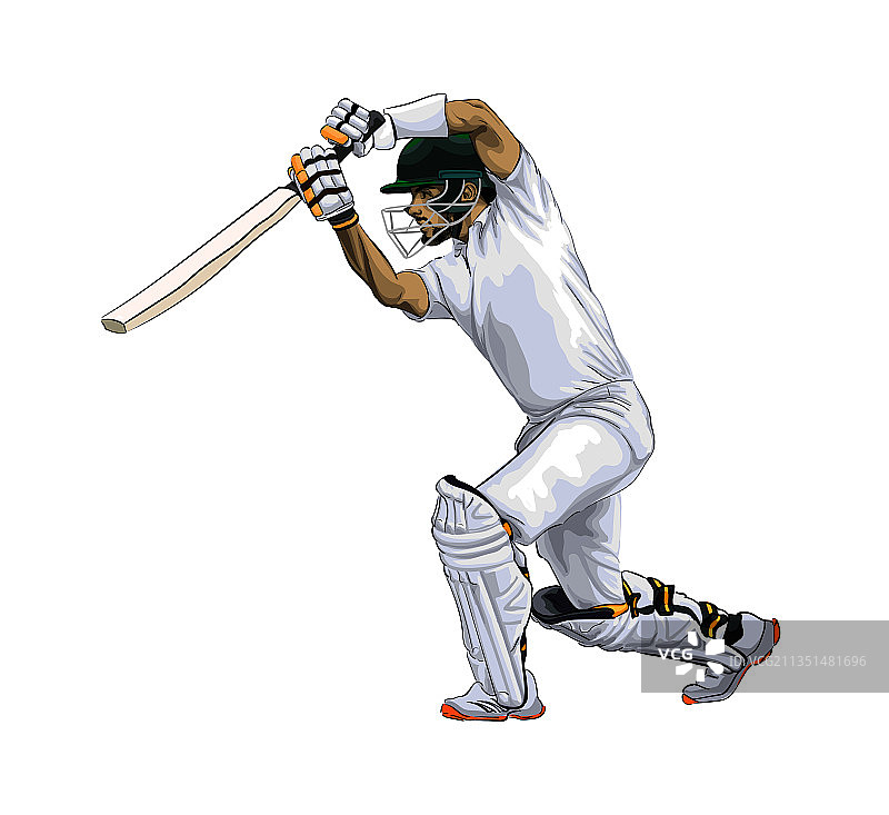 板球运动员飞溅抽象图案图片素材