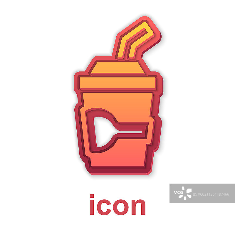 金色纸杯、玻璃杯和吸管饮用水图片素材