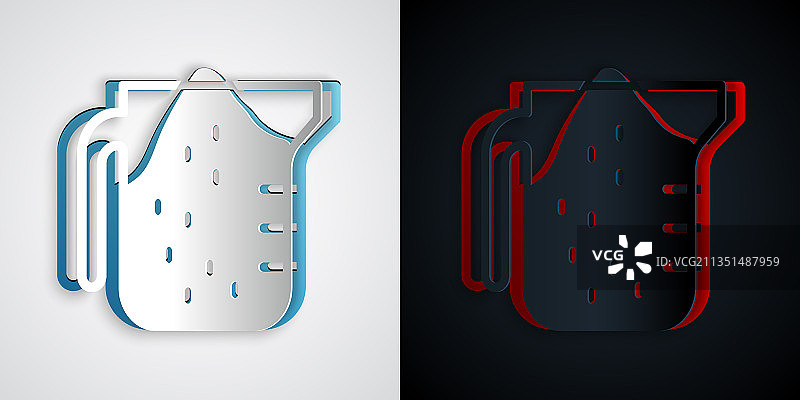 剪纸风格干湿两用量杯图片素材