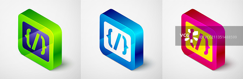 2.5D编程语言语法图标图片素材