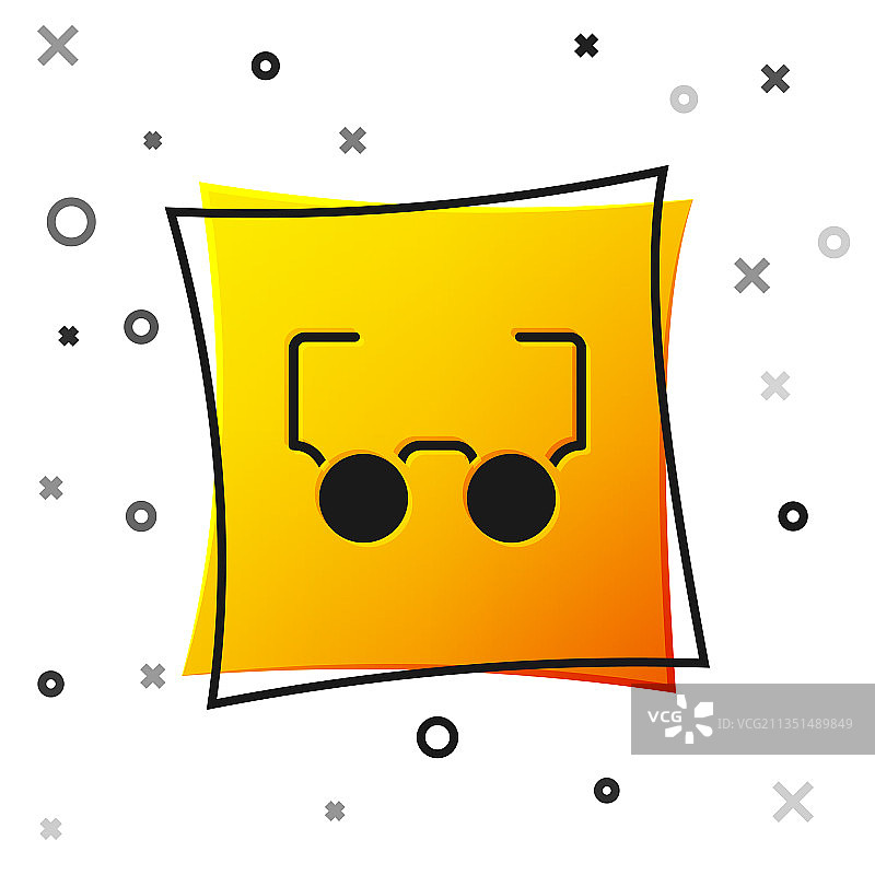 白色背景上的黑色眼镜图标图片素材