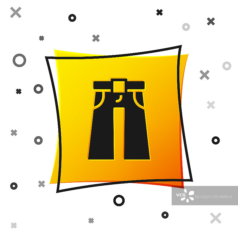 白色背景上的黑色阔腿牛仔裤图标图片素材