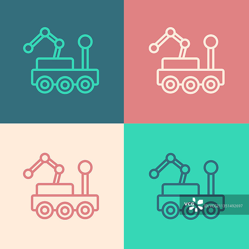 波普艺术火星车图标图片素材