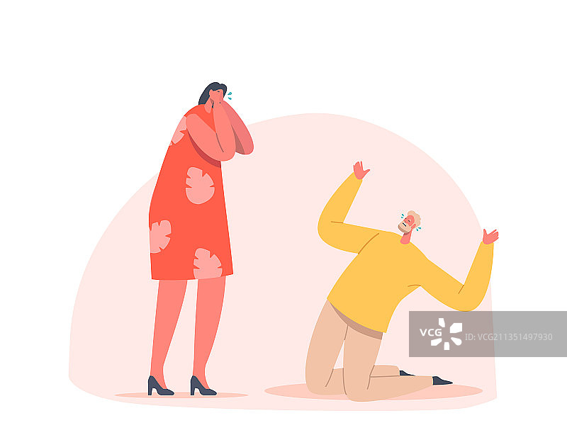 哭泣的悲伤的人们：绝望的男人和女人图片素材