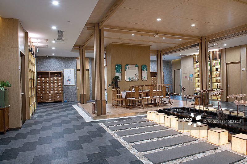 建筑内部装修，中医养生馆图片素材
