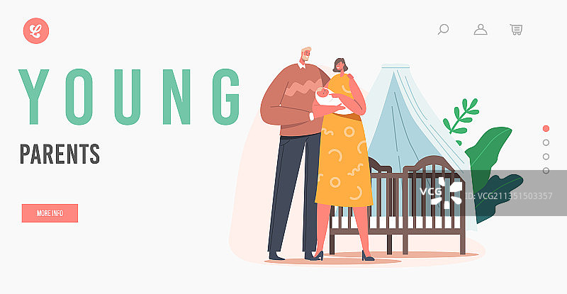 年轻父母着陆页模板情侣图片素材