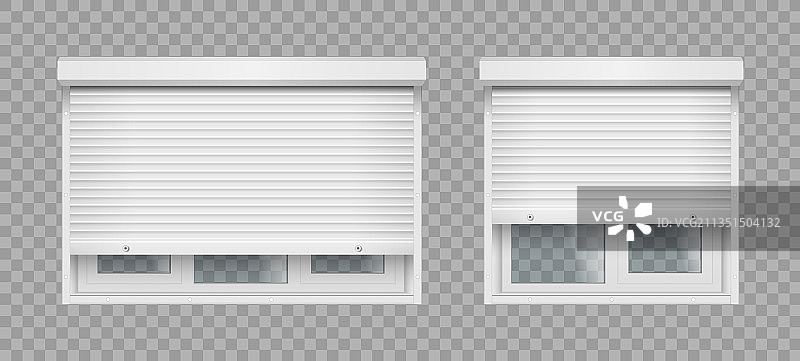 带卷帘的塑料窗户图片素材