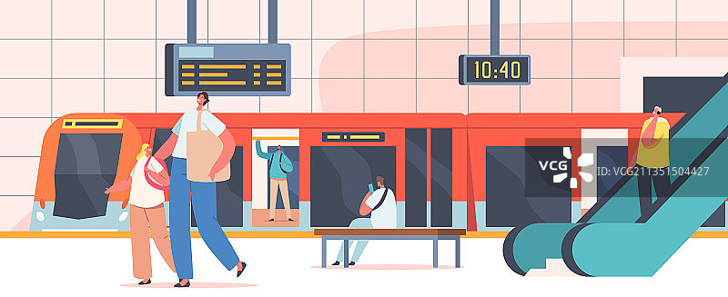 地铁站台上的行人图片素材